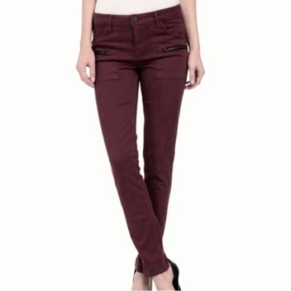 Anthropologie‎ Sanctuary Ace Utility Wine Red Skinny Jean Pants - Picture 1 of 8
